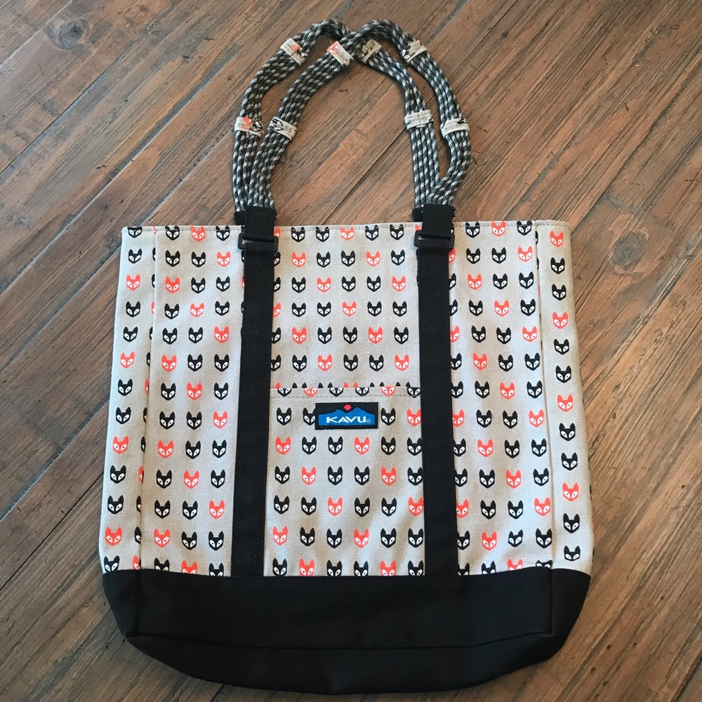 Kavu fox print rope tote bag